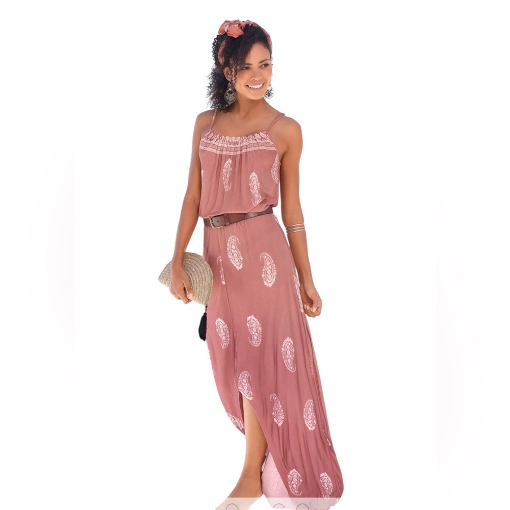 NWT Lascana Women's High Low Paisley Maxi Dress Size 6